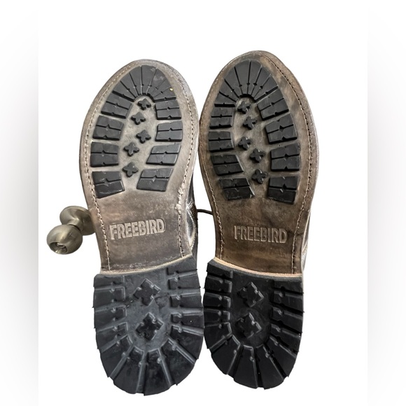 FREEBIRD By Steven LIVERPOOL Lace Up Distressed BLACK Leather BOOTS  Size 9 - Picture 4 of 16